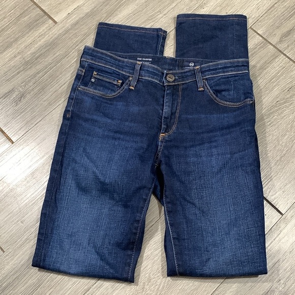 AG ADRIANO GOLDSCMIED “The Harper” Essential Straight DarkWash Straight Jeans - Picture 8 of 12